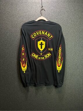 Vintage 90’s Covenant One In The Son Flame Double Sided Long-Sleeve Size L